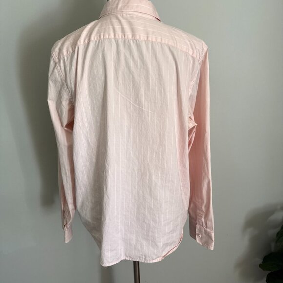 Lauren Ralph Lauren Women’s Pink Pin Stripe Pearl Button Down Collar Shirt Sz XL - Picture 10 of 12